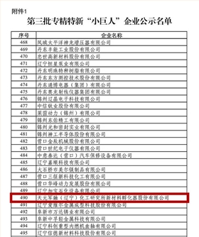 第三批专精特新“小巨人”企业